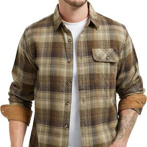 Men's Flannel Shirt Olive Green | Medium